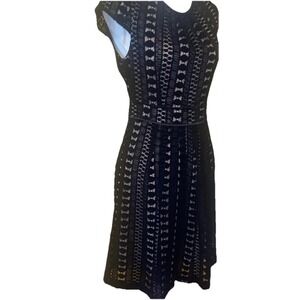 Esley Crochet Black Dress Medium‎ Lined Classy Career Evening